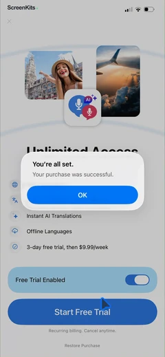 Talk & Translate AI Translator mobile app UI screen 9