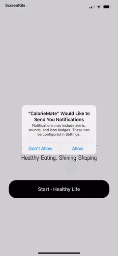 Calorie Tracker-CalorieMate permissions UI screen 3