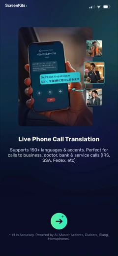 AI Phone-Call&Voice Translator mobile app UI screen 10