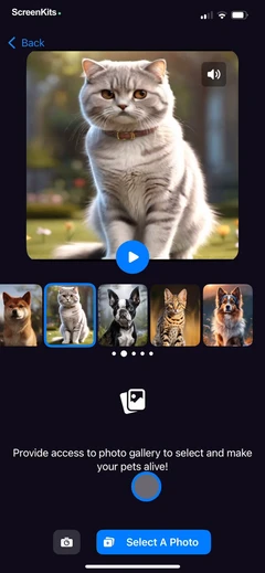 Talking Pet AI- Cat & Dog Talk mobile app UI screen 7