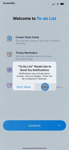 Todo List & Reminder - Todoery onboarding and permissions UI screen 6
