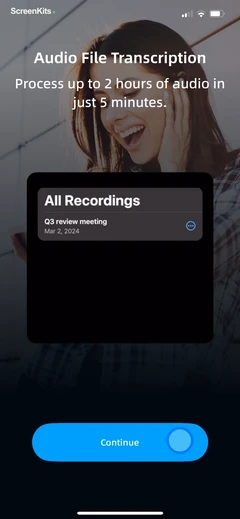 iTranscribe - Audio to Text mobile app UI screen 12