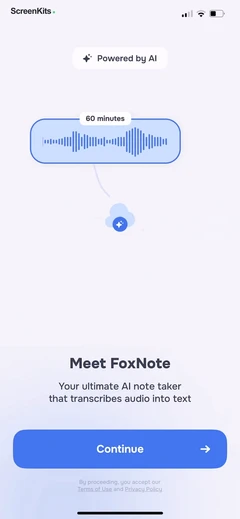 FoxNote mobile app UI screen 3