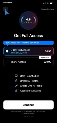 Momo- AI Photo & Video Maker paywalls UI screen 7