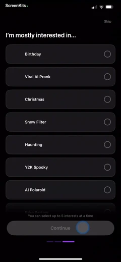 Toonapp- AI Photo & Video Art mobile app UI screen 12