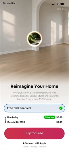 AI Home Decor paywalls UI screen 9