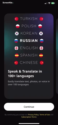 Translator Guru- Voice & Text mobile app UI screen 3