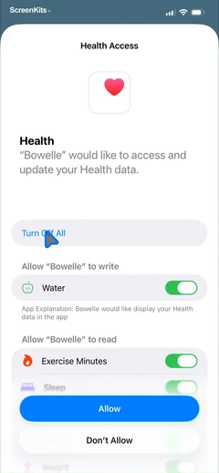 bowelle-the-ibs-tracker permissions UI screen 4