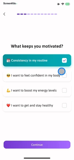 Radiance- Home Fitness Workout mobile app UI screen 10