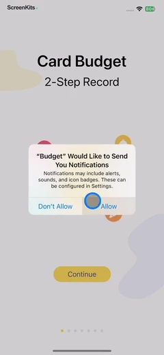 Budget app - spending tracker permissions UI screen 3