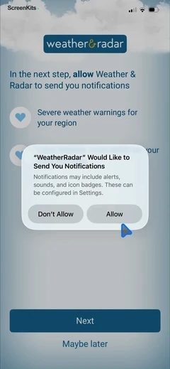 Weather & Radar permissions UI screen 6