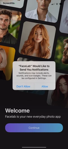 FaceLab- Face Age, Hair Filter onboarding UI screen 6