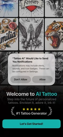 tattoo-ai-design-generator-ink onboarding and permissions UI screen 3