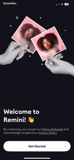 Remini - AI Photo Enhancer onboarding UI screen 7
