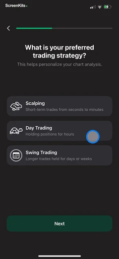 Trade AI- Chart AI Analysis mobile app UI screen 9