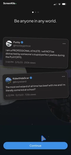status - sims but social media mobile app UI screen 4
