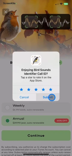 Bird Sounds Identifier Call ID mobile app UI screen 9
