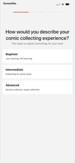 comicsnap-identify-comic-book mobile app UI screen 5