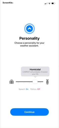 CARROT Weather- Alerts & Radar mobile app UI screen 5