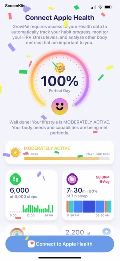 Grow- Health & Fitness mobile app UI screen 10