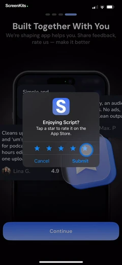 Scenara mobile app UI screen 9