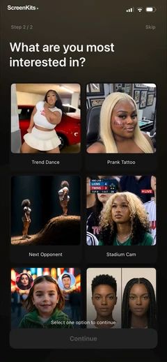 Pose mobile app UI screen 6
