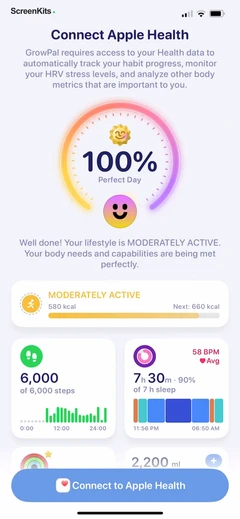 Grow- Health & Fitness mobile app UI screen 11