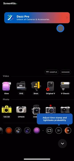 Dazz Cam - Vintage Camera mobile app UI screen 4