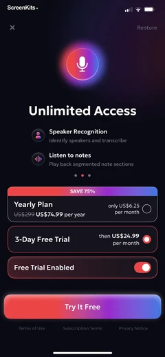AI Summary - Meeting Notes paywalls UI screen 12