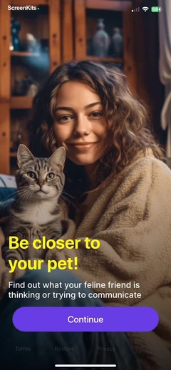 Cat Translator – Human to Pet mobile app UI screen 4