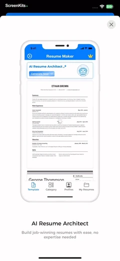 AI Resume Creator- CV Builder mobile app UI screen 4
