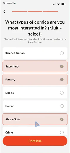 comicsnap-identify-comic-book mobile app UI screen 10