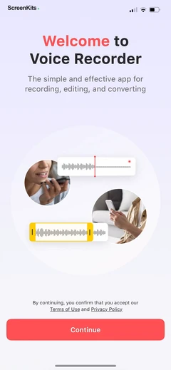 Voice Recorder-Audio Memos Арр onboarding UI screen 4
