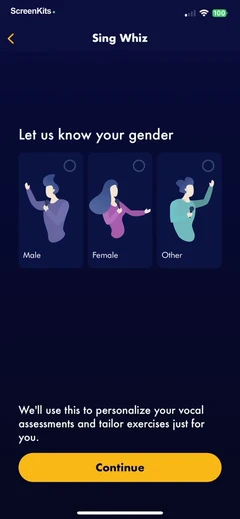 Vocal Range Finder - Sing Whiz mobile app UI screen 4