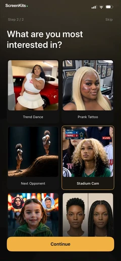 Pose mobile app UI screen 9