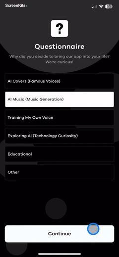 AI Music Maker - Melodia forms UI screen 12
