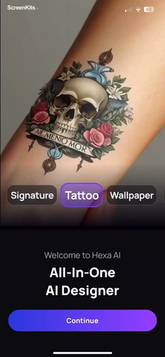 AI Art Generator & Logo - Hexa onboarding UI screen 8