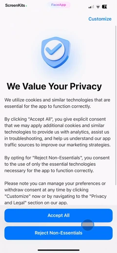 FaceApp- Perfect Face Editor mobile app UI screen 7