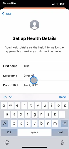 Apple Health forms UI screen 7