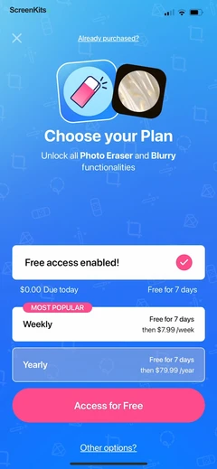 Photo Eraser - Remove Objects paywalls UI screen 12