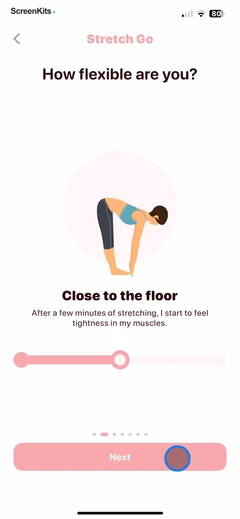 Stretch Go- Stretching Splits mobile app UI screen 7