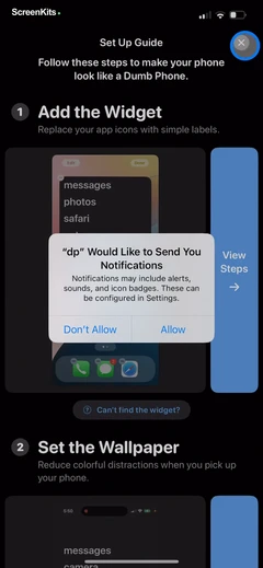 Dumb Phone (dp) mobile app UI screen 8