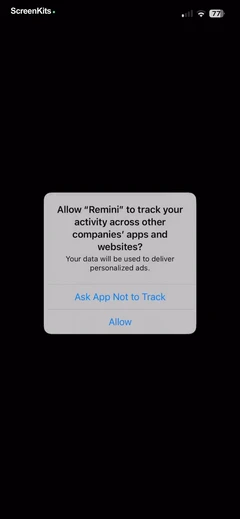 Remini - AI Photo Enhancer permissions UI screen 3