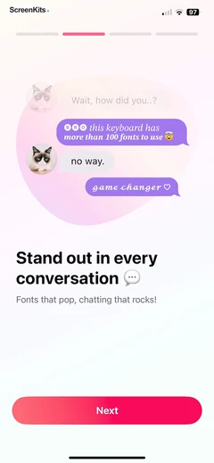 Fonts - AI Stickers mobile app UI screen 12