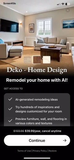 Deko- AI Home Design & Remodel paywalls UI screen 11
