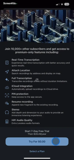 Voice Recorder & Transcribe paywalls UI screen 5