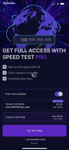 Speed Test & Wifi Analyzer + paywalls UI screen 10