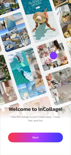 photo-collage-maker-incollage onboarding UI screen 3