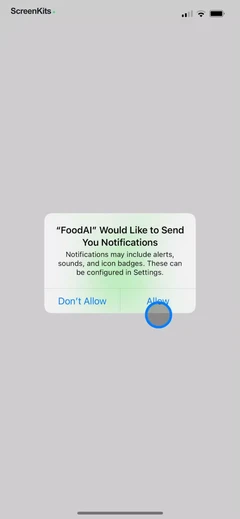 Food AI permissions UI screen 3