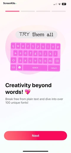Fonts - AI Stickers mobile app UI screen 8